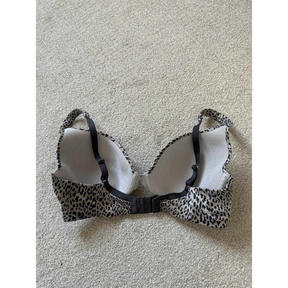 Victoria's Secret Animal Print Bra Size 34D Tan Leopard Lined Perfect Coverage - Picture 4 of 5